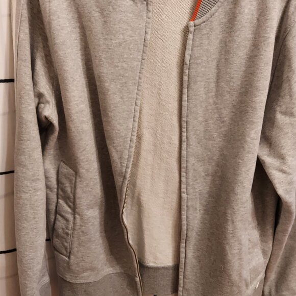 Scotch & Soda Grey/Orange New Men’s L Full Zip Bomber Sweatshirt - Picture 5 of 11